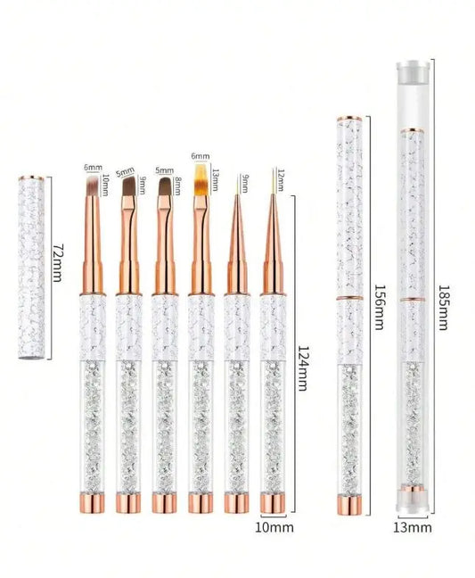 Crystal Marble Art Nagelborstels | 6 stuks TOMORO Essentials