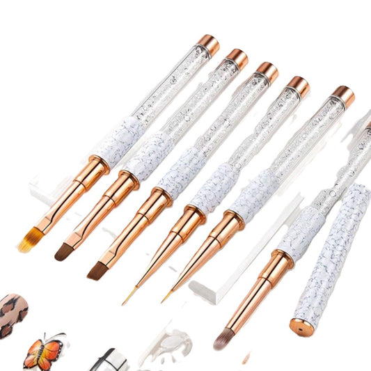 Crystal Marble Art Nagelborstels | 6 stuks