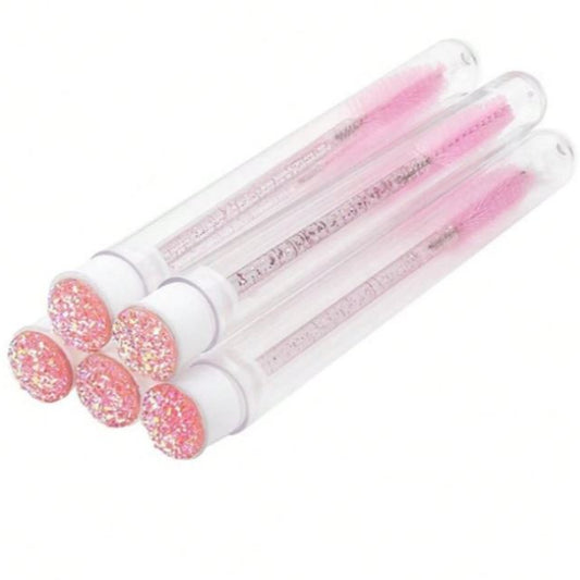 Diamanten wimperborstelbuizen | Roze | 10 stuks