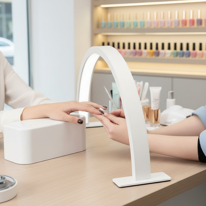 Manicure tafellamp | Halvemaanvormig | 3 Kleuren licht | 10 Verstelbare helderheidsstanden | USB | Wit TOMORO Essentials